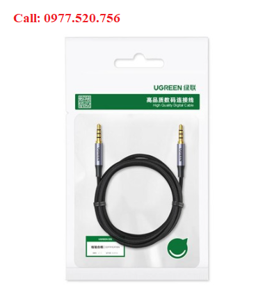 Cáp loa Audio  3.5mm 2 đầu dương TRRS 4 cực dài 1M Ugreen 10648 bện nylon hỗ trợ mic